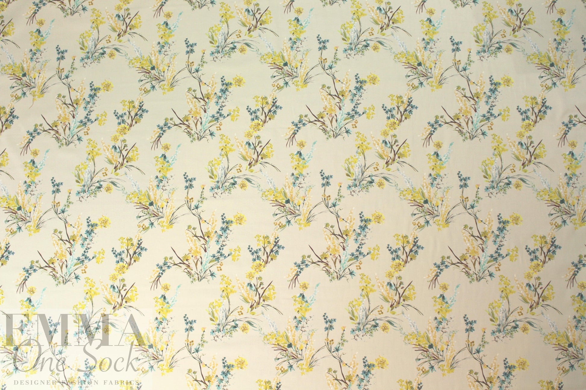 Derek L@m vintage floral cotton stretch woven - butter