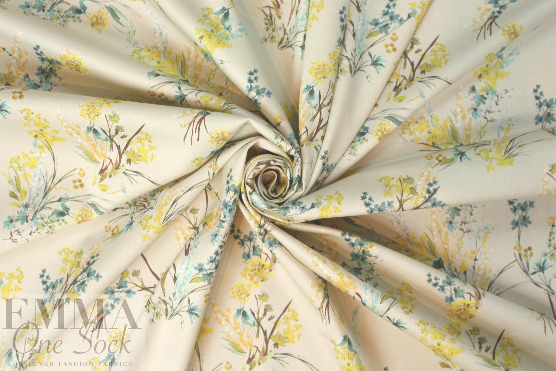 Derek L@m vintage floral cotton stretch woven - butter