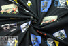 Pau1 Smith quirky stamps on black cotton shirting 1.375 yd