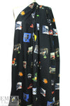 Pau1 Smith quirky stamps on black cotton shirting 1.375 yd