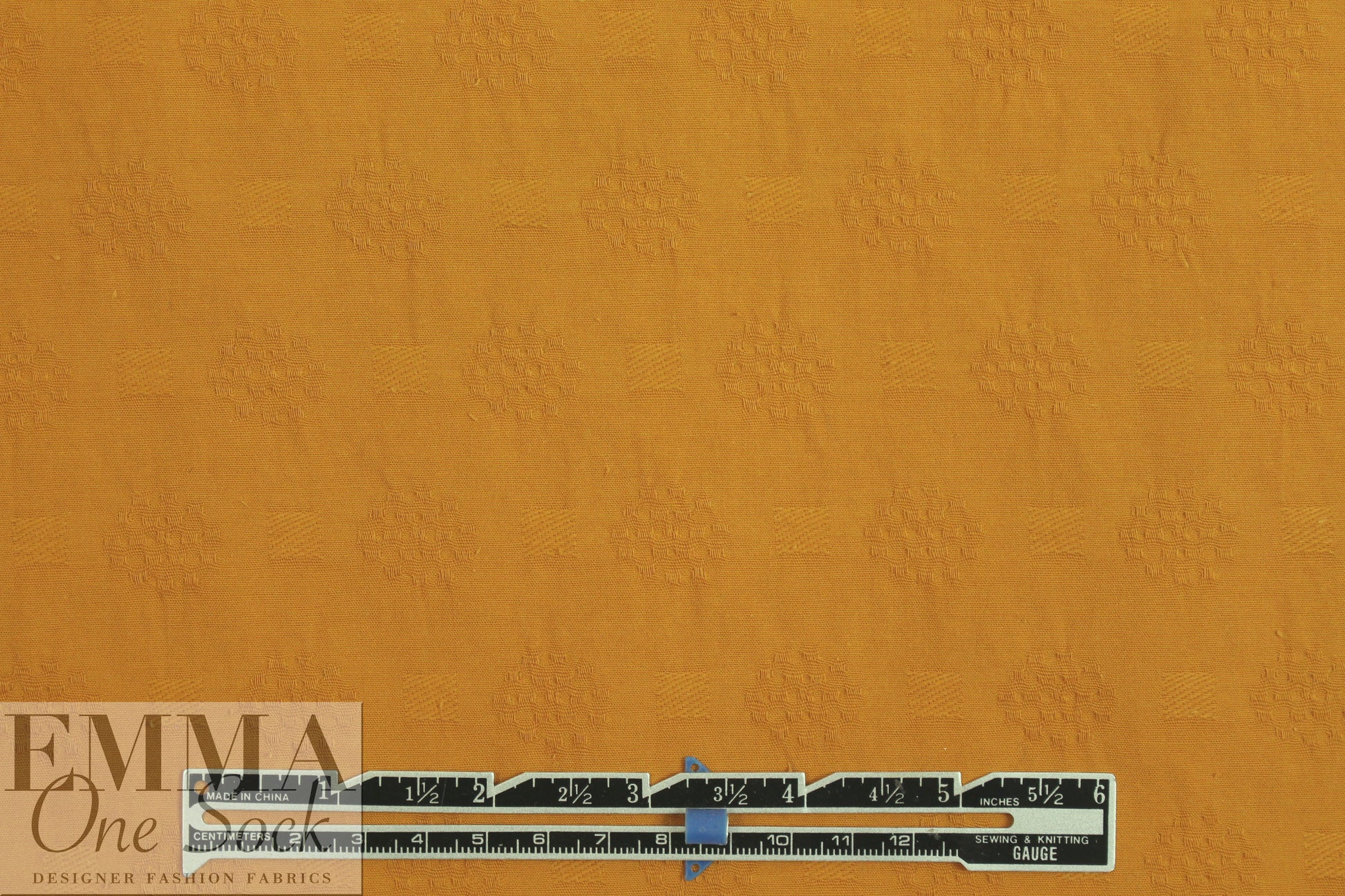 French cotton jacquard - pumpkin cream