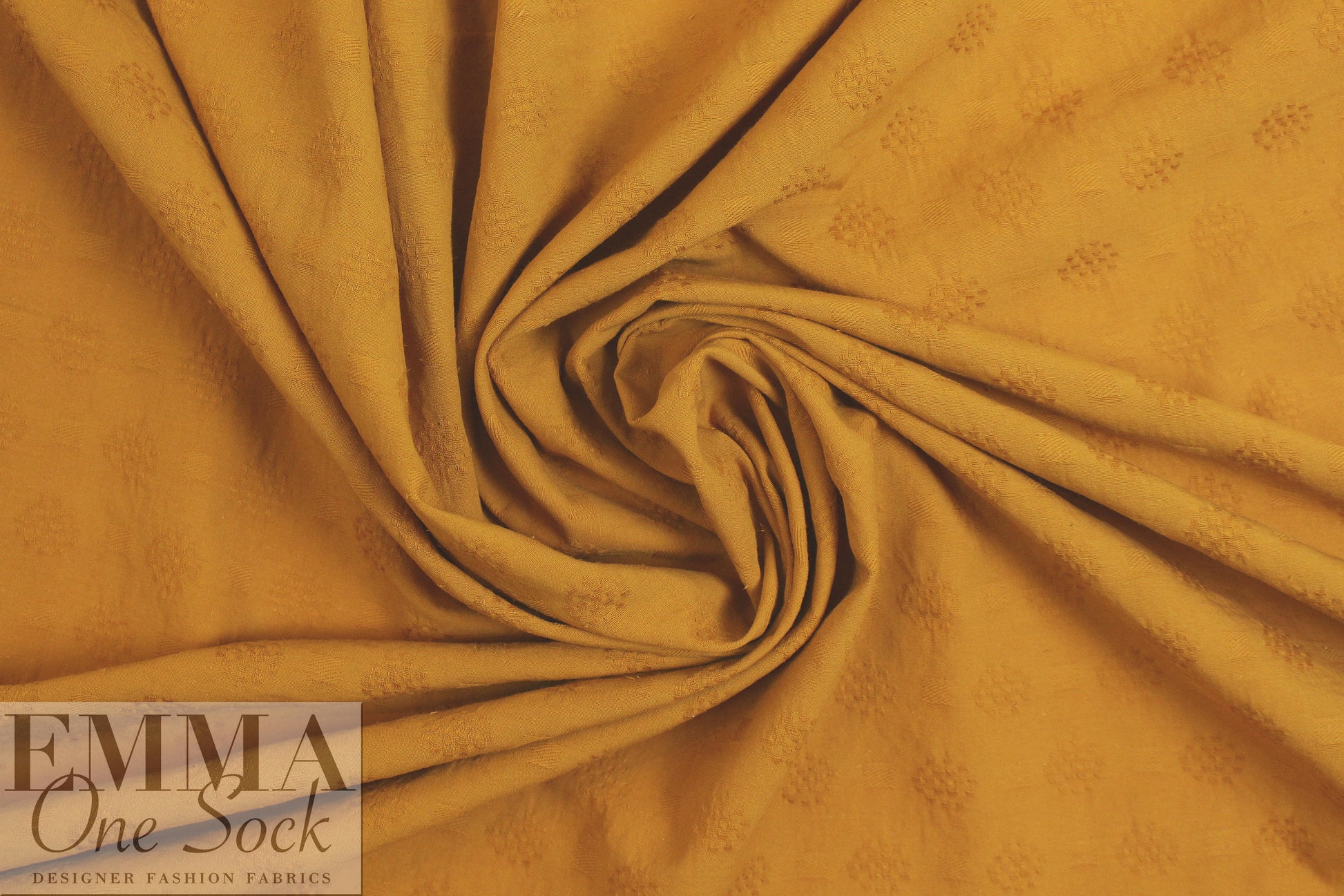 French cotton jacquard - pumpkin cream