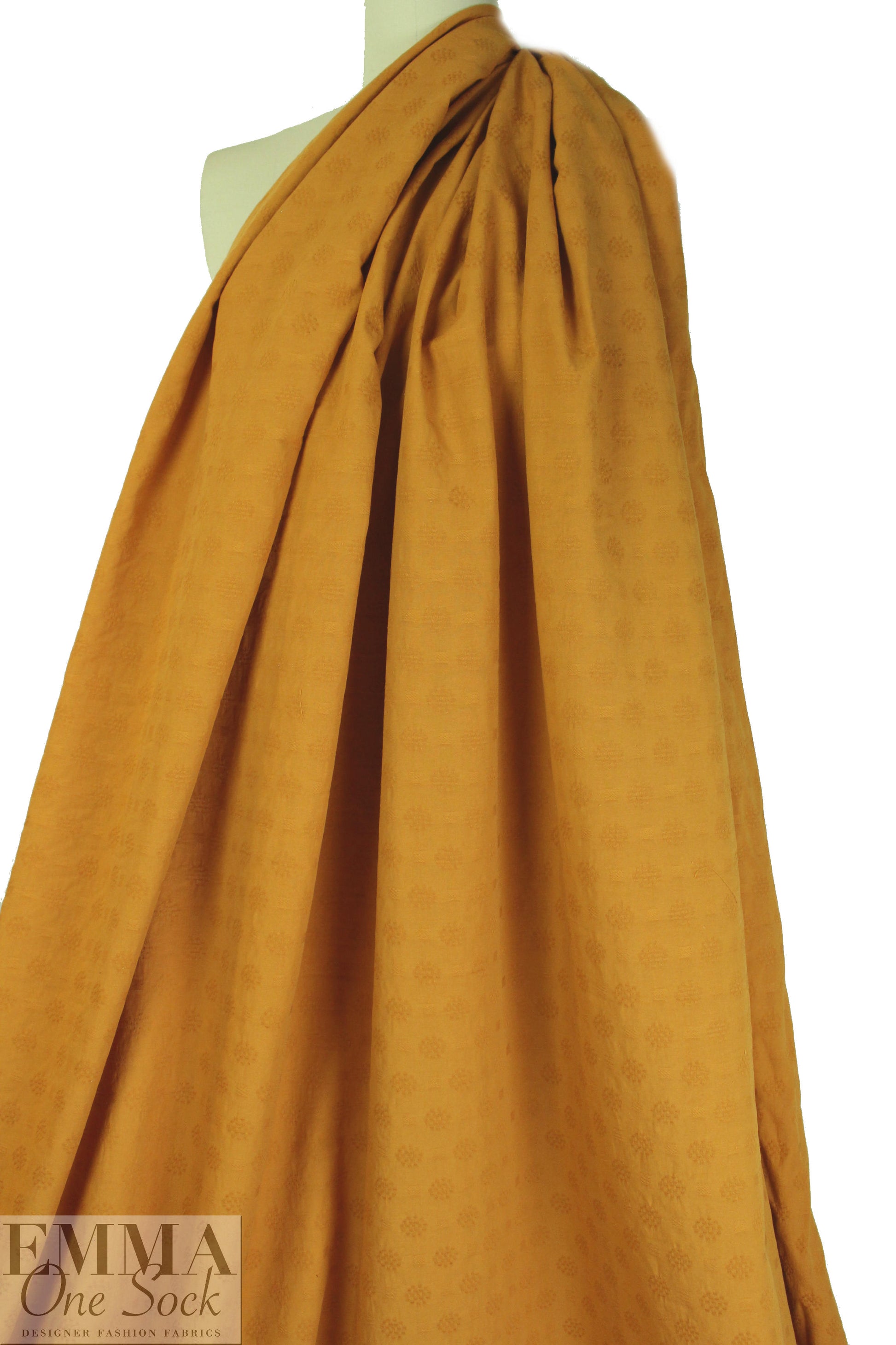 French cotton jacquard - pumpkin cream