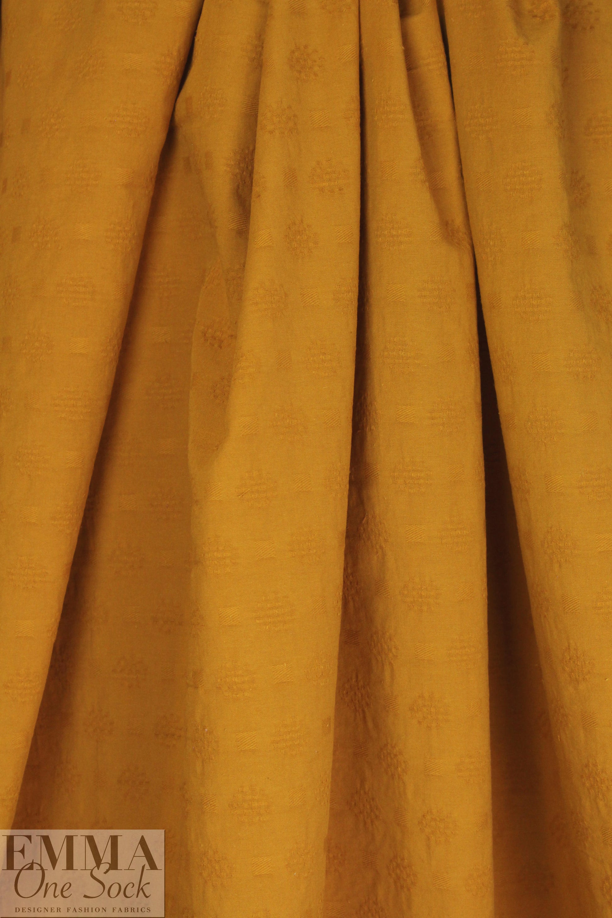 French cotton jacquard - pumpkin cream