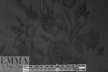 French cotton jacquard - black on black