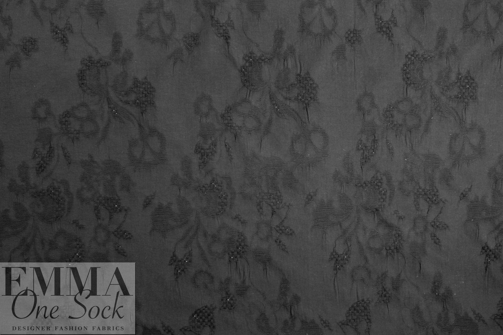 French cotton jacquard - black on black