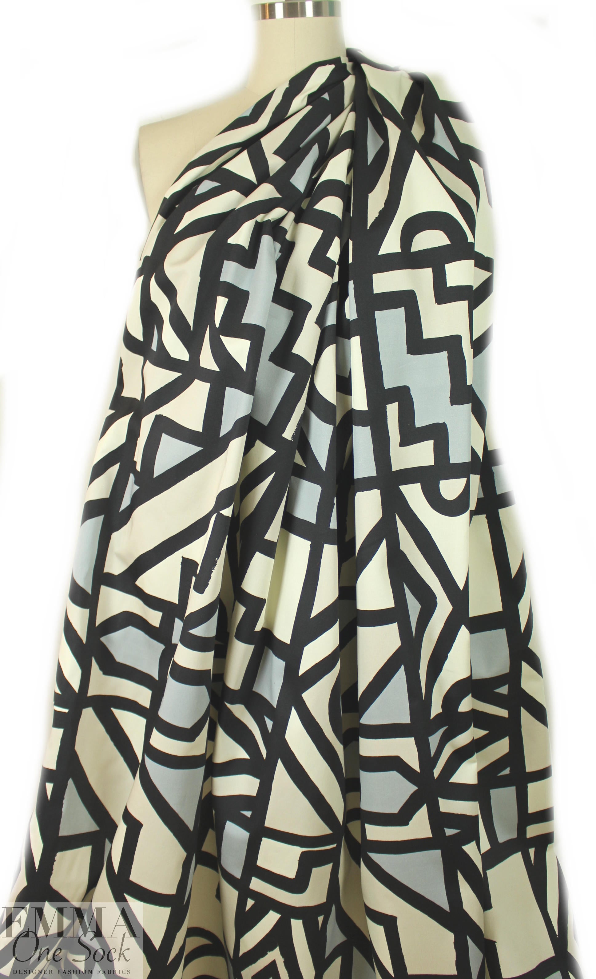 Italian designer cotton woven - primitive shapes