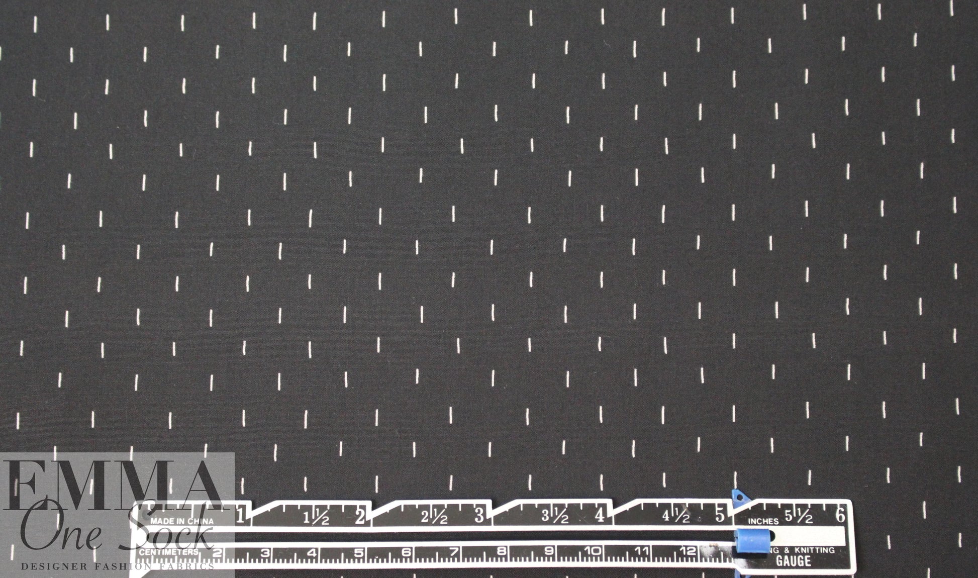 Italian cotton shirting - black white dashes 1.75 yd