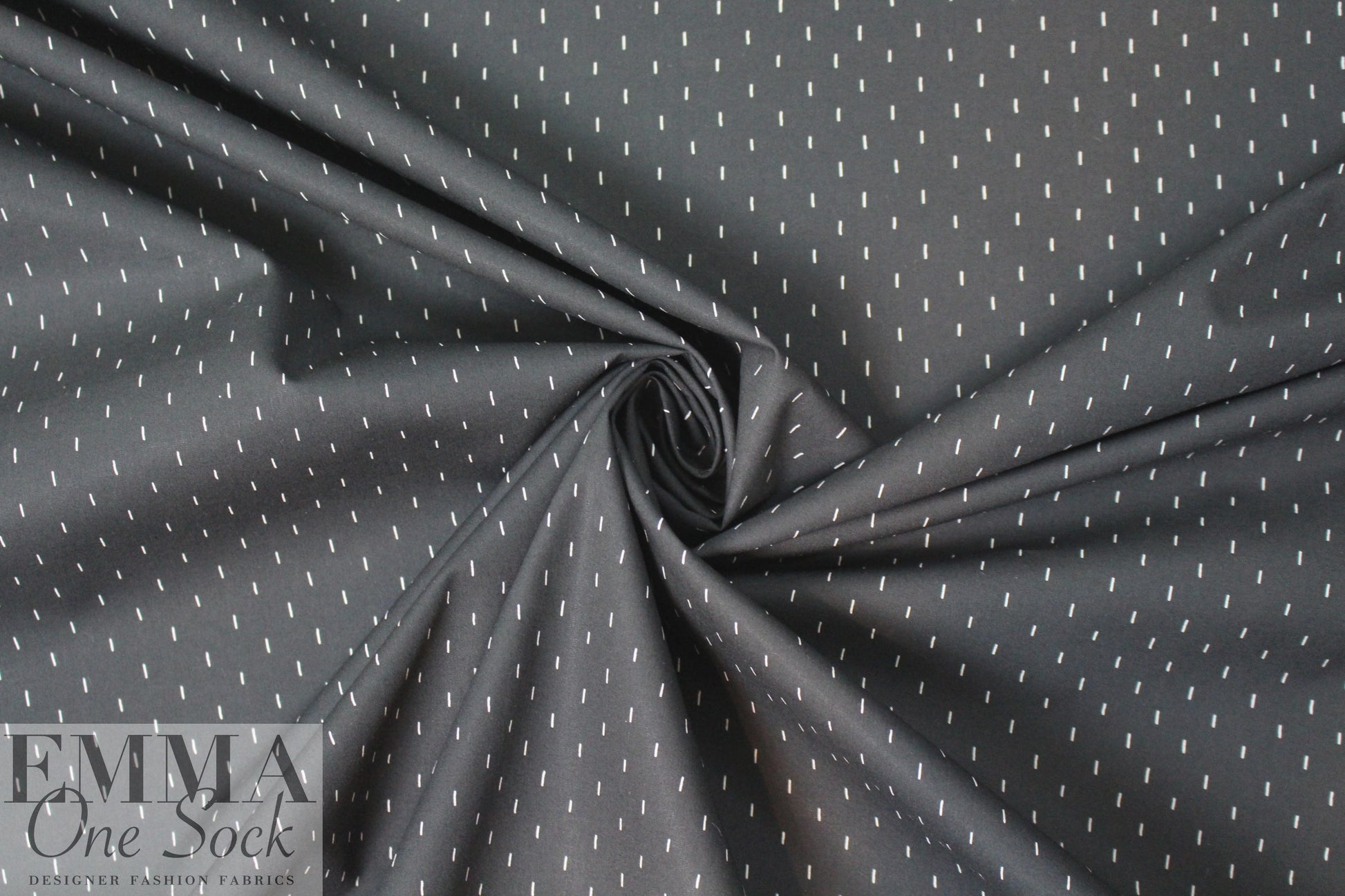 Italian cotton shirting - black white dashes 1.75 yd