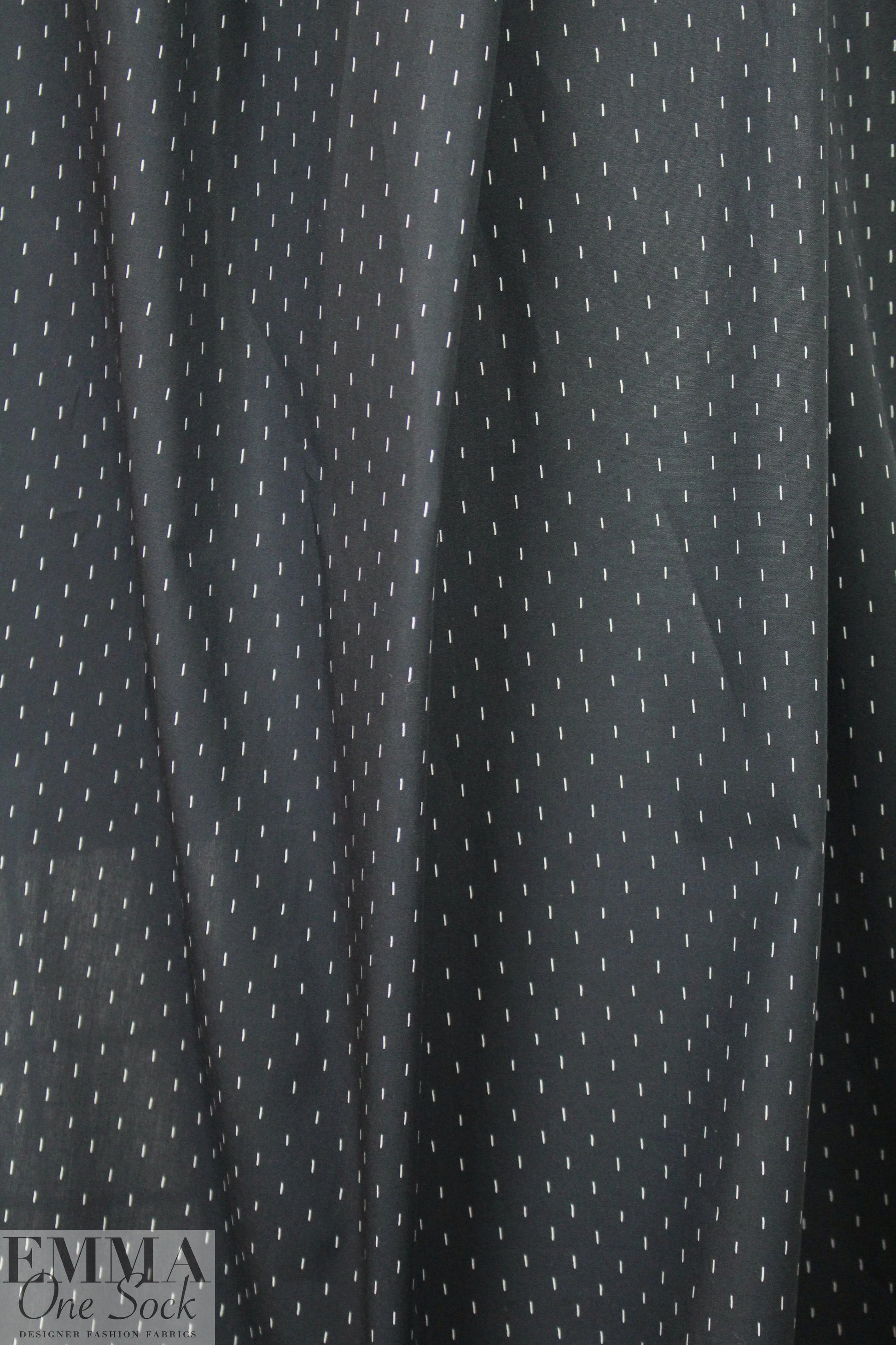 Italian cotton shirting - black white dashes .66 yds