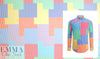 Italian 'puzzling lines' cotton shirting