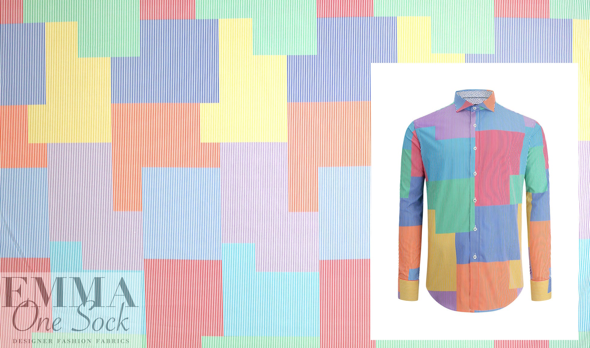 Italian 'puzzling lines' cotton shirting 2 yd