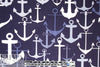 Italian nautical print cotton shirting 1.75 yd