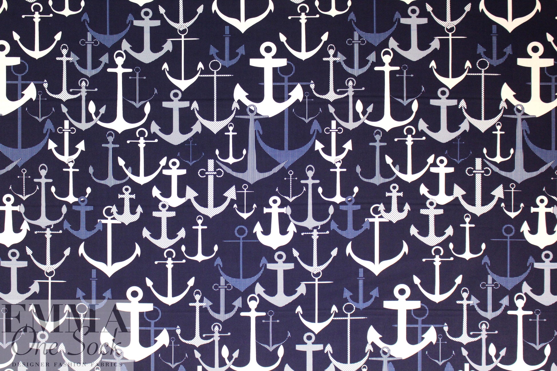 Italian nautical print cotton shirting 1.5 yds