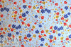 Italian blue/red/mustard 'les fleurs' cotton woven