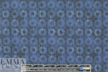 Italian faded denim graphic cotton shirting .875 yds