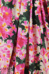 Italian pink/forest floral clusters cotton woven 1.66 yd