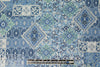designer 'istanbul montage' cotton lawn - denim 1.1 yds