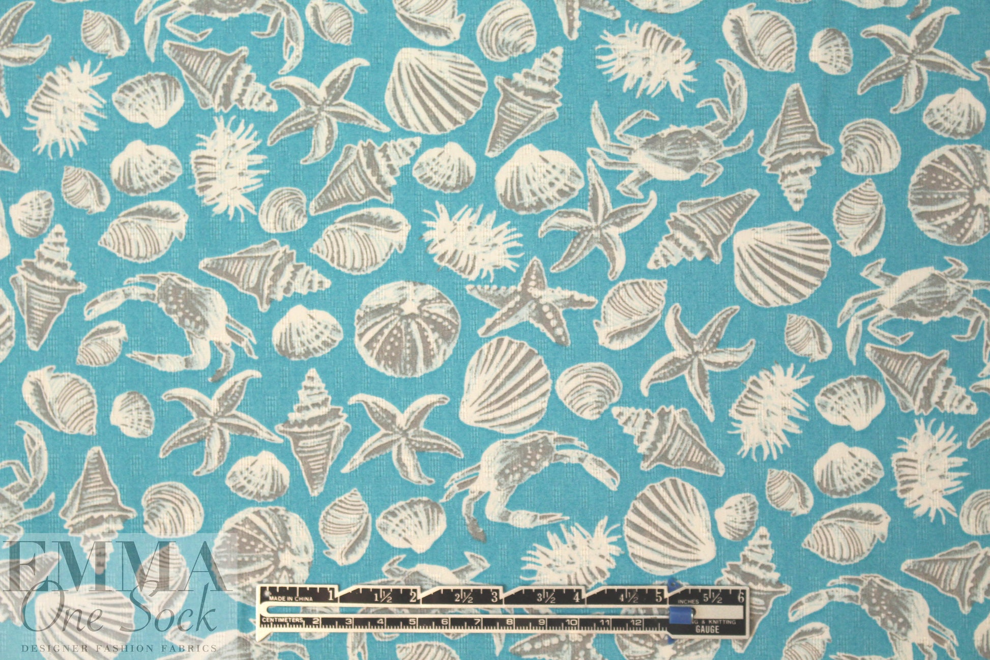 designer 'she sells sea shells' cotton jacquard