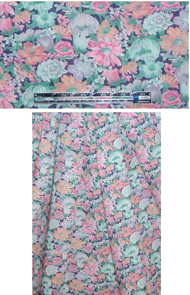 Italian rose/jade Liberty-esque floral cotton lawn 2.125 yds