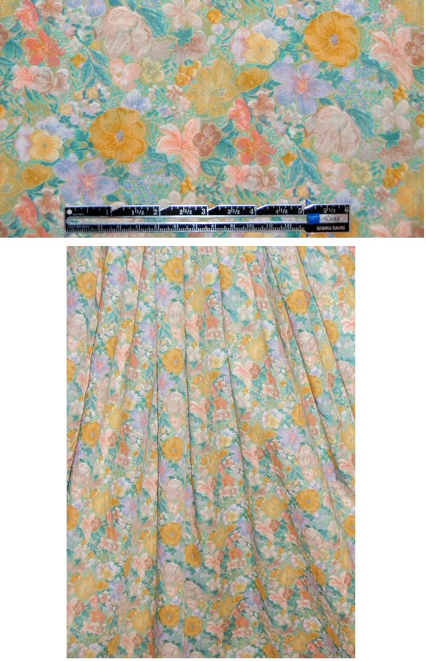 Italian lemon/jade Liberty-esque floral cotton lawn