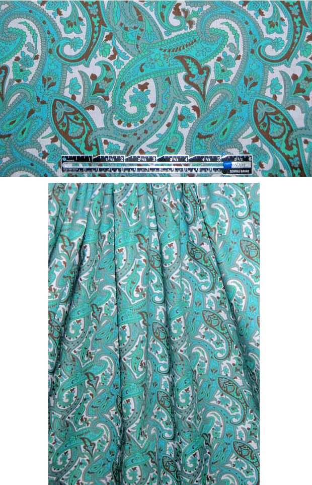 jade/eucalyptus decorative paisley cotton lawn