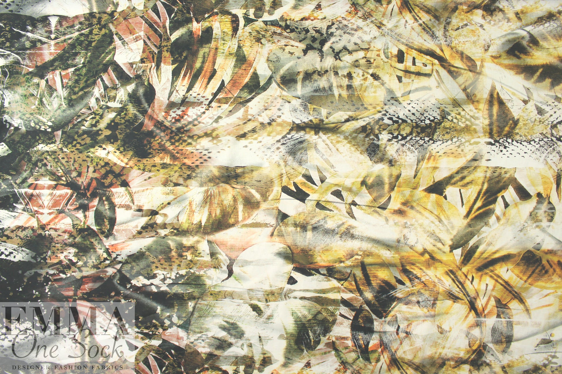 Italian amber abstract lightweight cotton shirting 2.125 yd