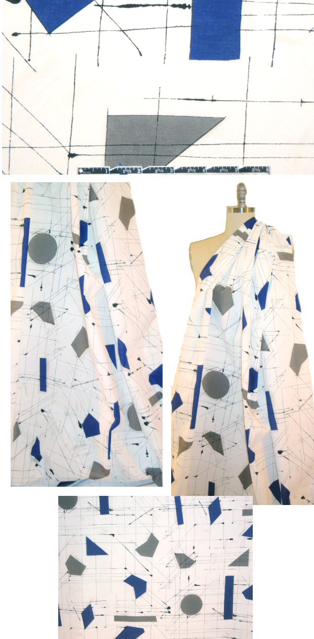 Italian cotton shirting - modern art