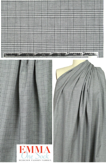 CA designer yarn dyed cotton glen plaid shirting 2 yds