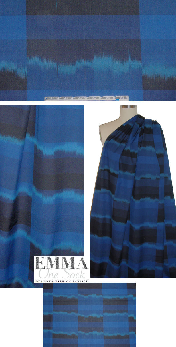 Japanese yarn-dyed blue/black cotton woven