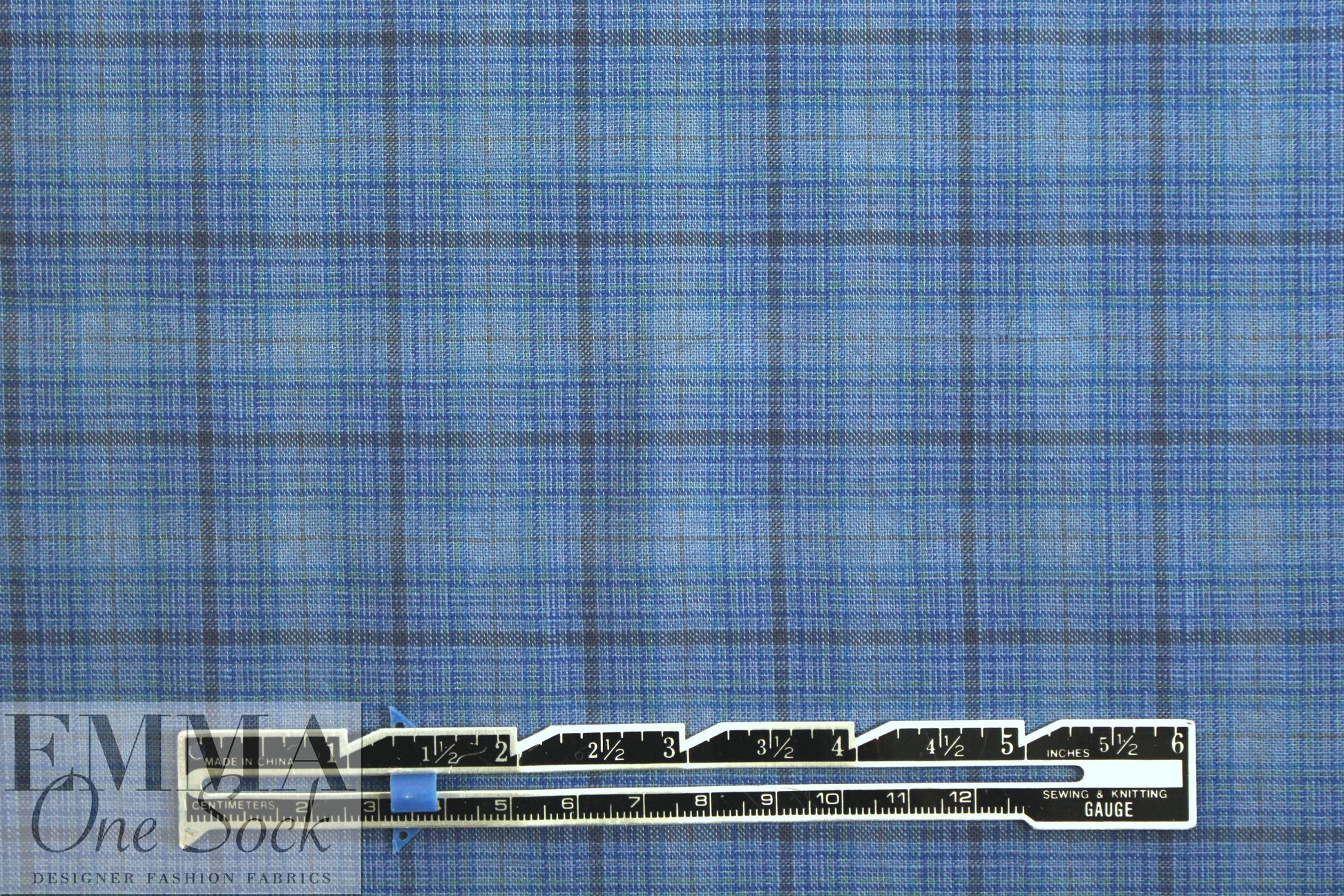 CA designer blues yarn dyed plaid cotton shirting