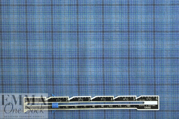 CA designer blues yarn dyed plaid cotton shirting