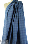 CA designer blues yarn dyed plaid cotton shirting 2 yds