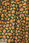 French orange floral printed cotton shirting 1.625 yd