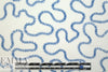 NY designer blue serpentine on white cotton shirting