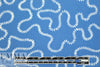 NY designer white serpentine on blue cotton shirting 2 yds