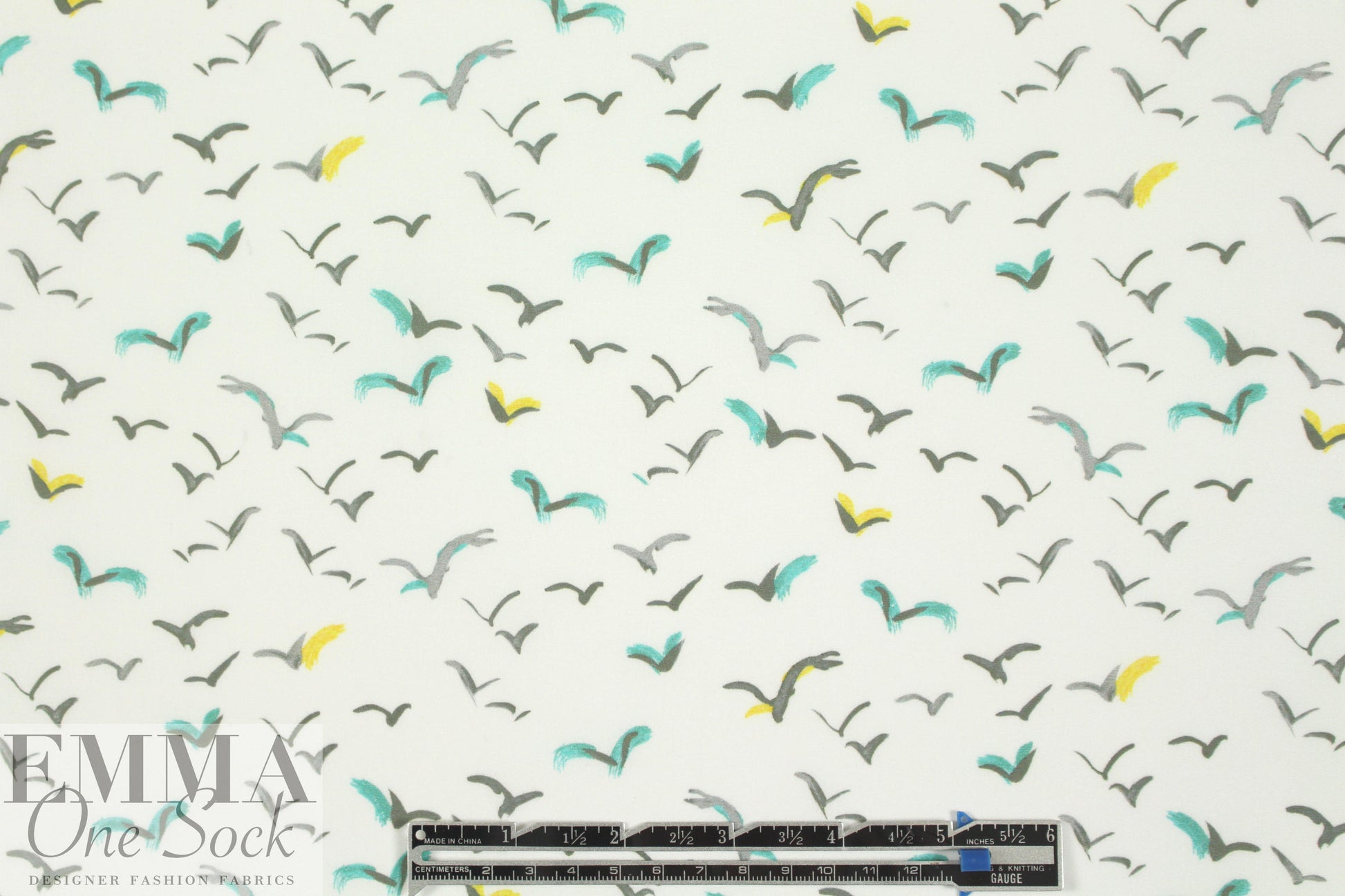 NY designer 'flying south' cotton stretch woven