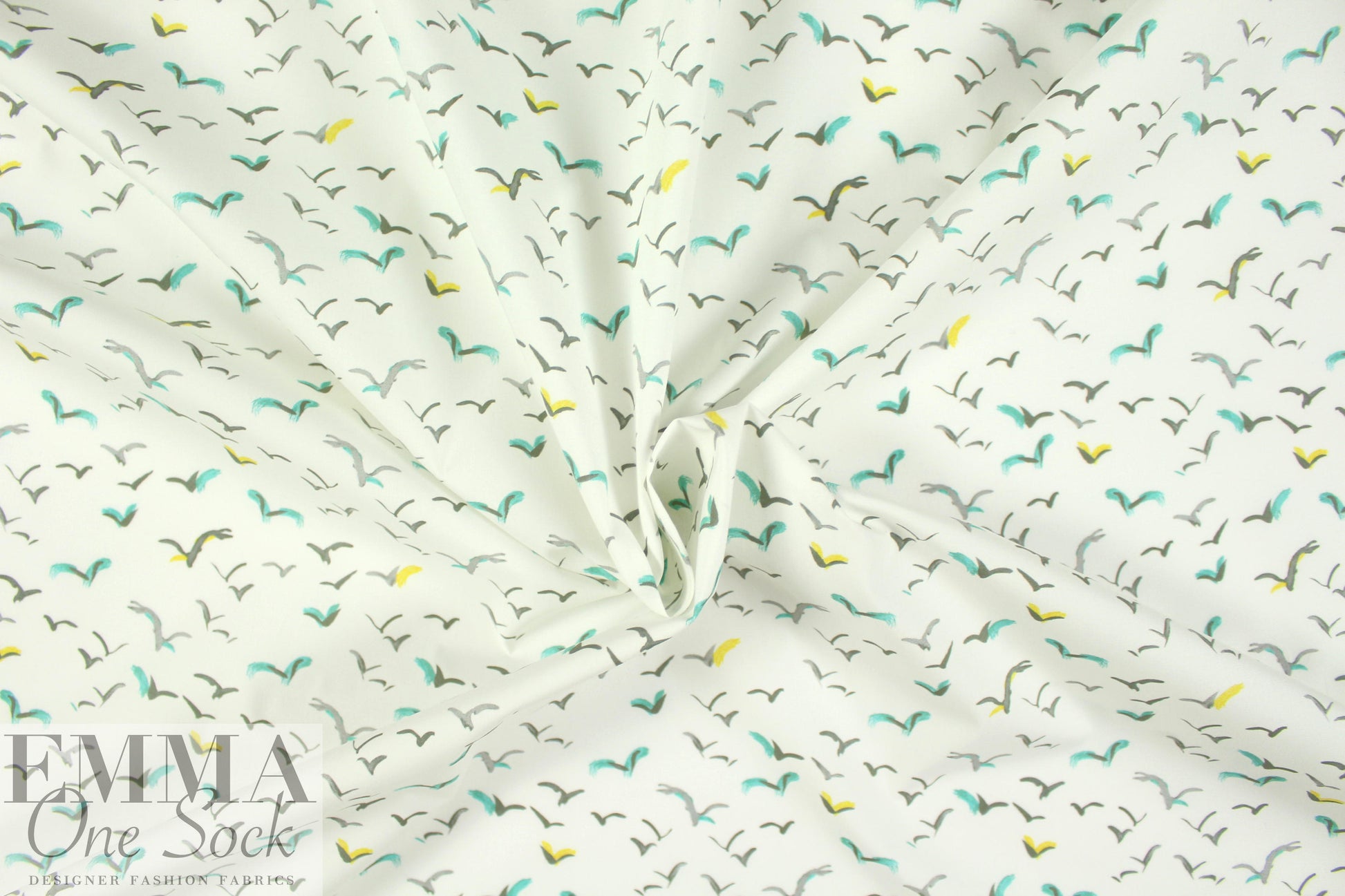 NY designer 'flying south' cotton stretch woven