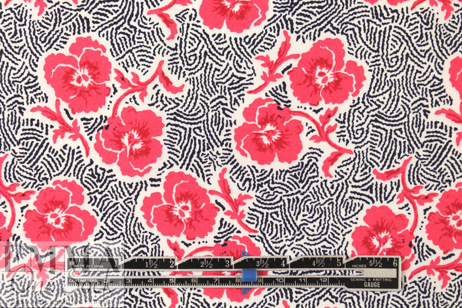 NY designer flowery maze cotton poplin