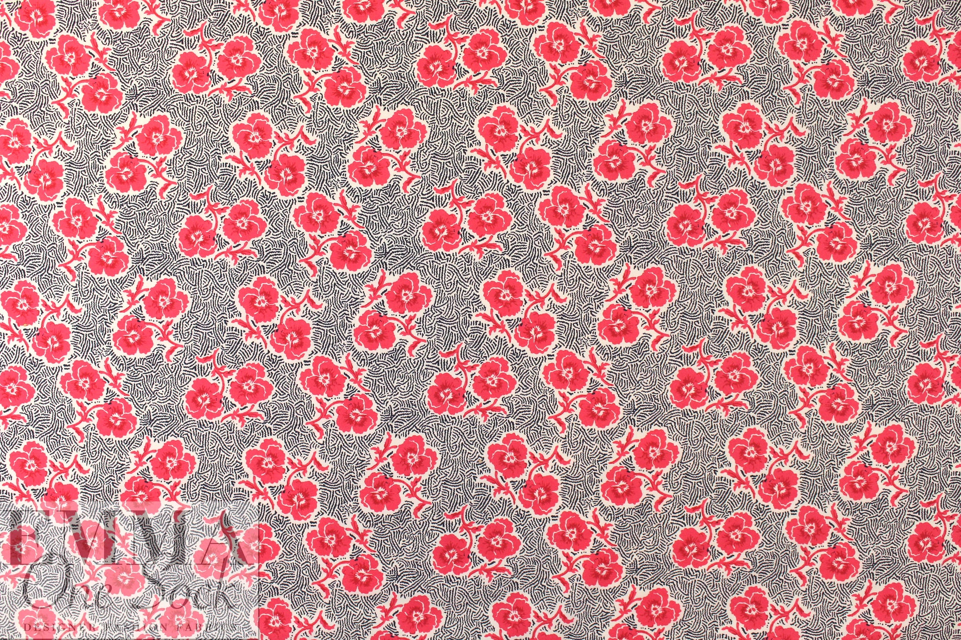 NY designer flowery maze cotton poplin