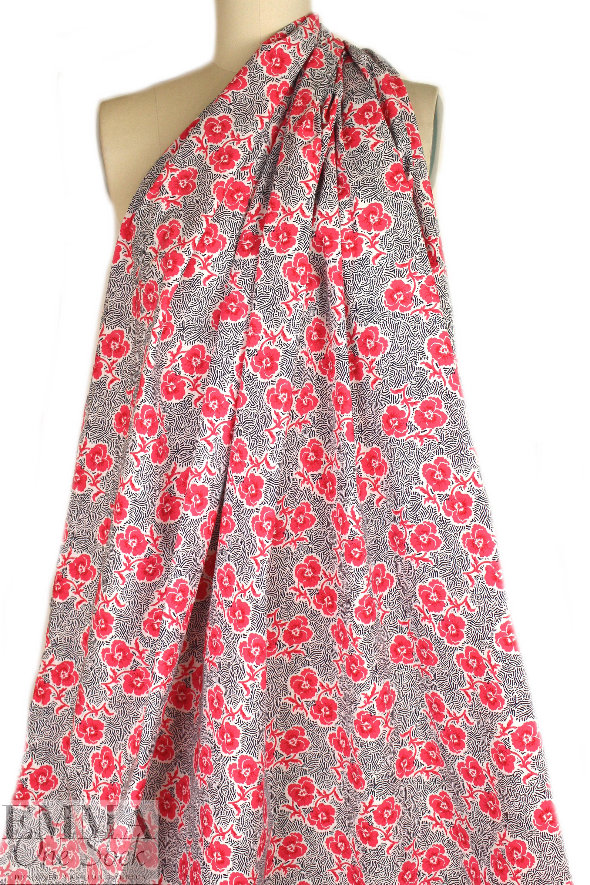 NY designer flowery maze cotton poplin