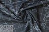NY designer black/white world map cotton poplin