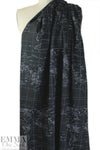 NY designer black/white world map cotton poplin