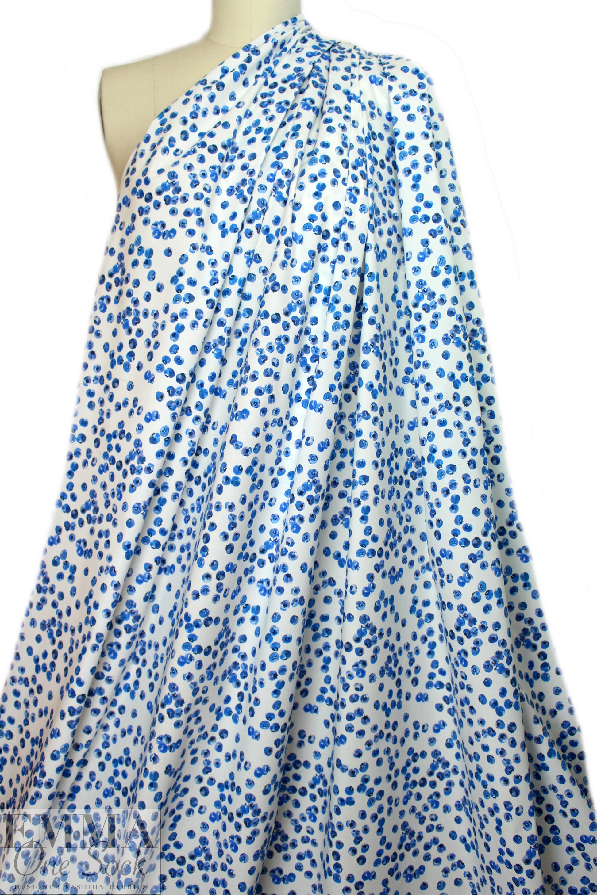 NY designer blueberries cotton stretch shirting