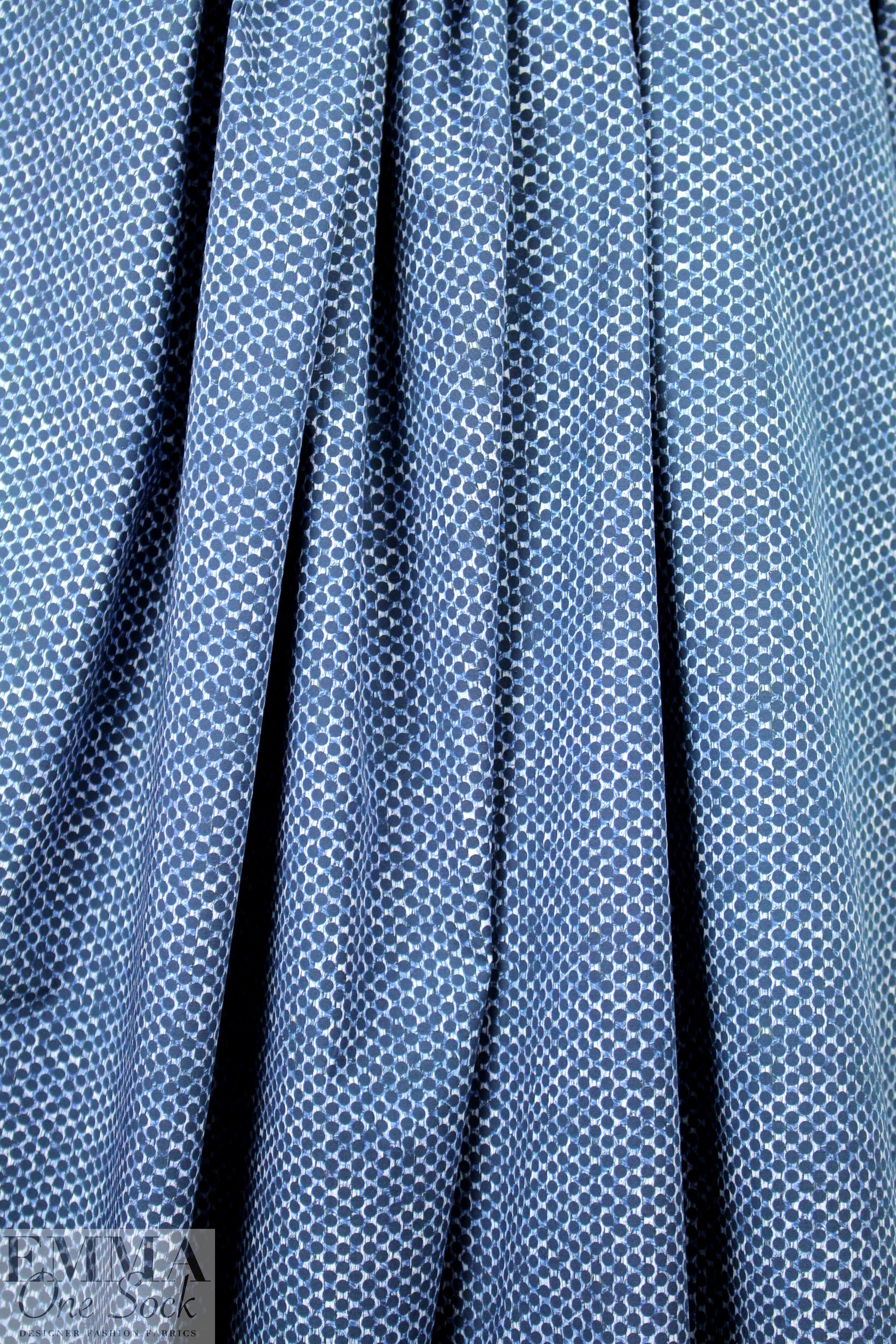 NY designer graphic dots cotton stretch woven