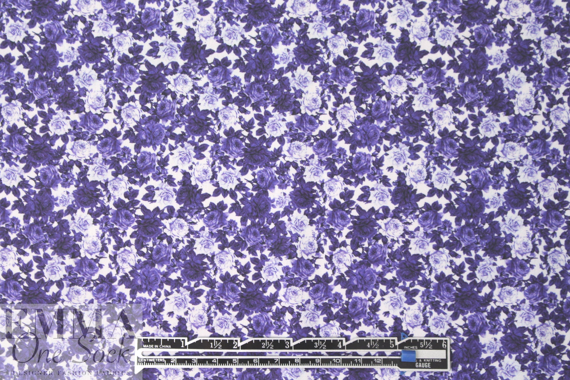 NY designer Liberty-esque blue floral cotton poplin