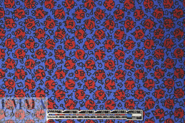 Caroline C0nstas cobalt/red graphic cotton shirting 1.125 yds