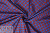Caroline C0nstas cobalt/red graphic cotton shirting .75 yds