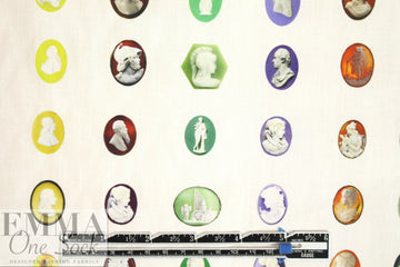 NY designer cameo graphic cotton poplin