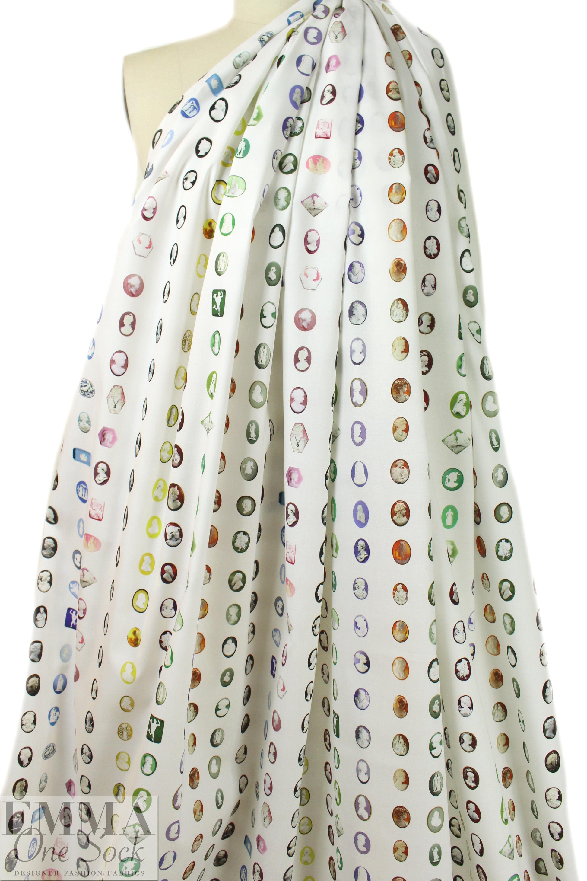 NY designer cameo graphic cotton poplin